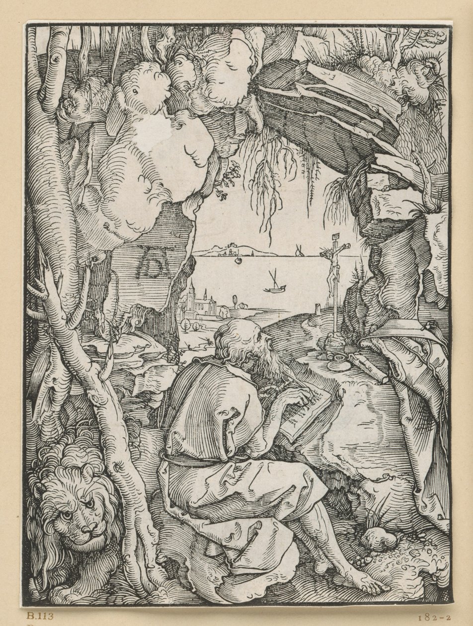 Svatý Jeroným ve skalní jeskyni od Albrecht Dürer