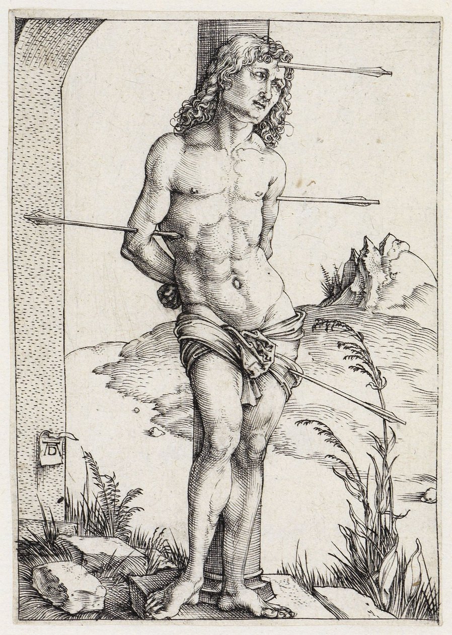 Svatý Šebestián u sloupu od Albrecht Dürer