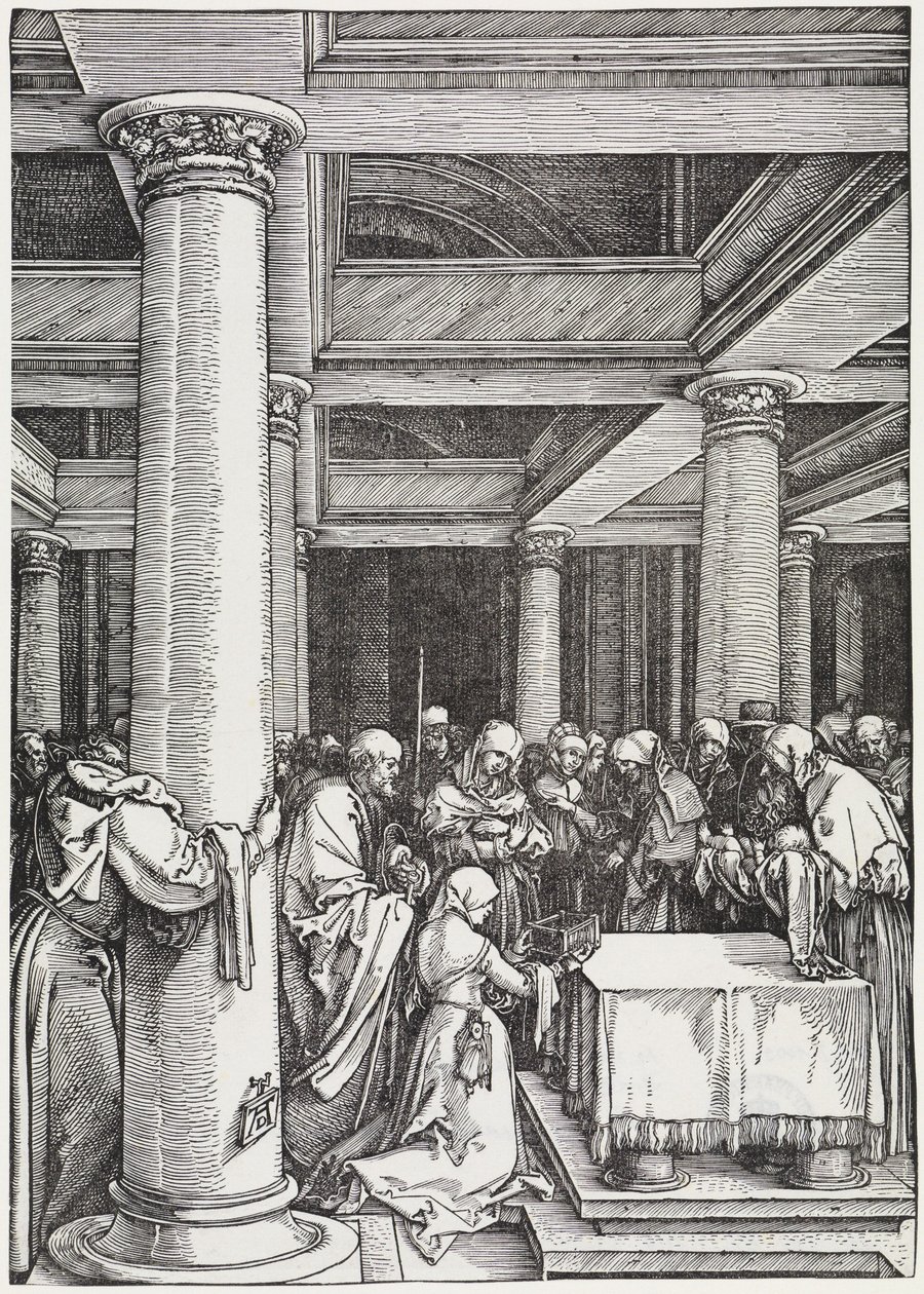 Obětování v chrámu od Albrecht Dürer