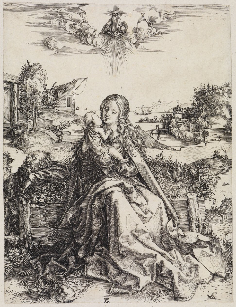 Svatá rodina s kobylkou od Albrecht Dürer
