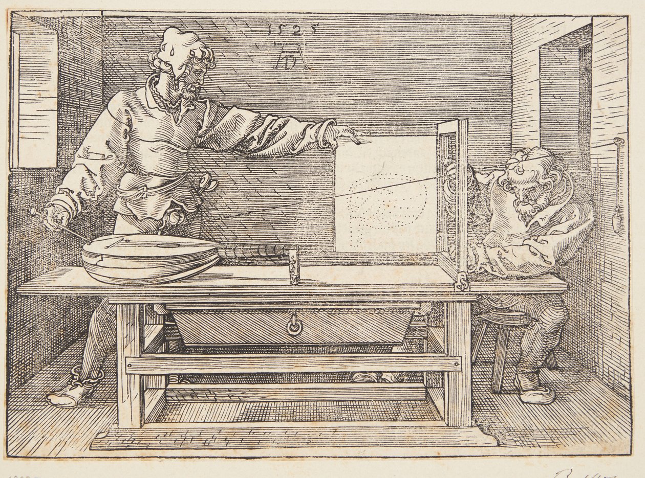Kreslíř kreslící loutnu od Albrecht Dürer