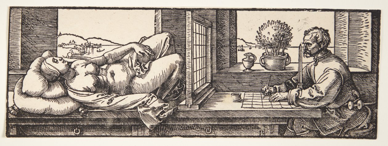 Kreslíř kreslící akt od Albrecht Dürer