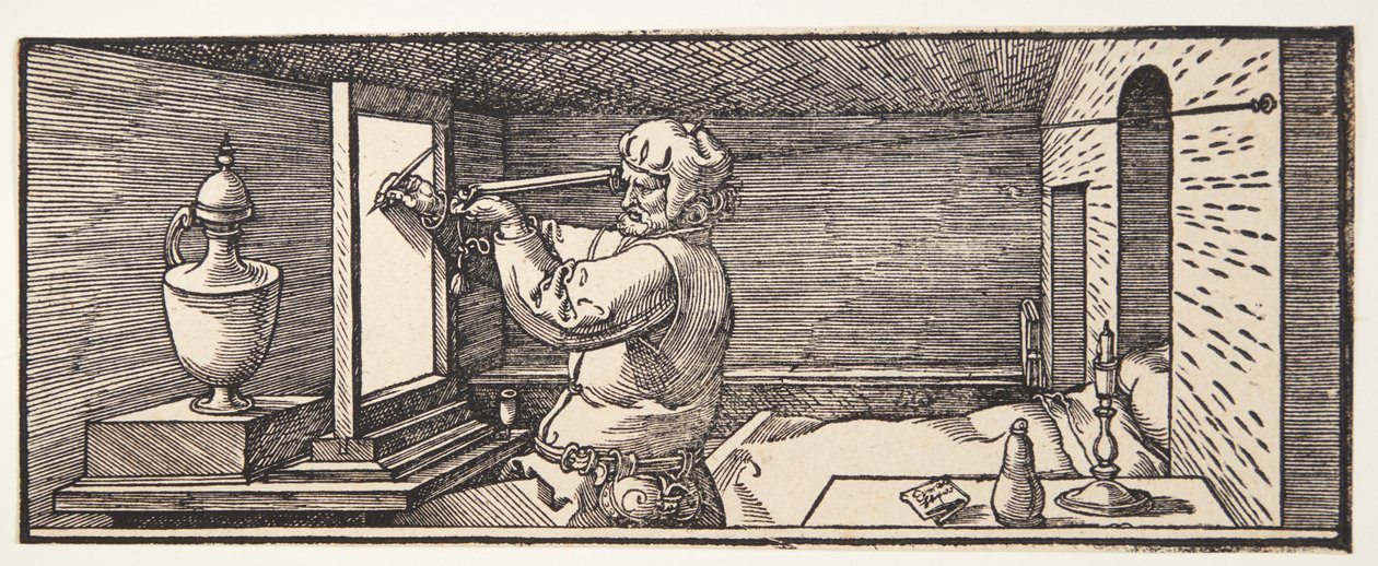 Kreslíř kreslící vázu od Albrecht Dürer