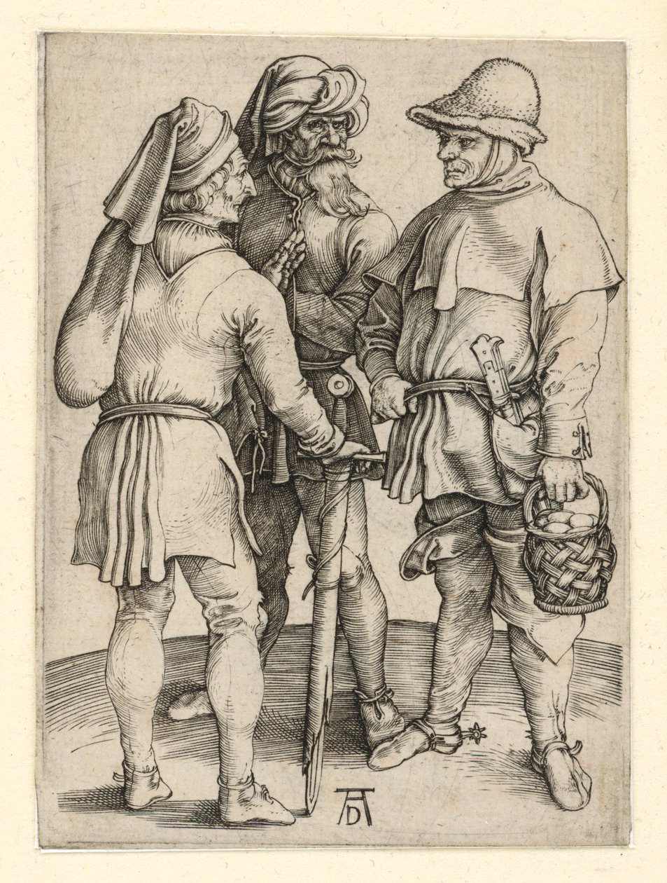 Tři rolníci v rozhovoru od Albrecht Dürer