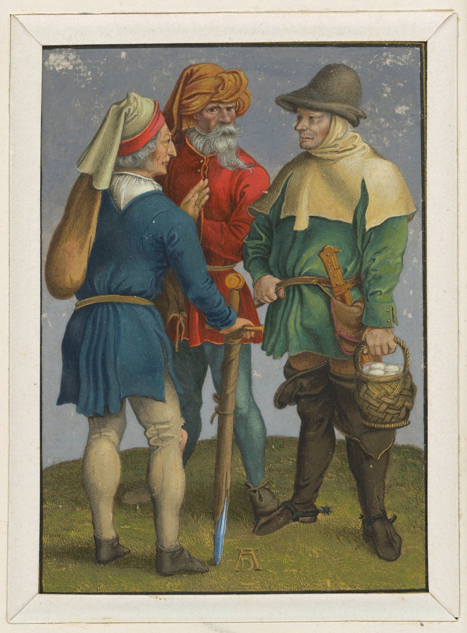 Tři rolníci v rozhovoru od Albrecht Dürer
