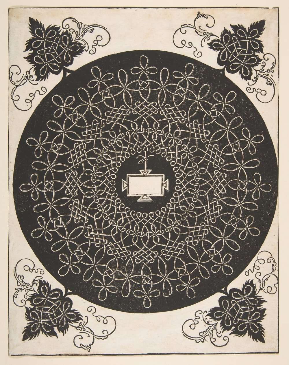 Vyšívací vzor s podlouhlým panelem ve středu, 1521 dříve. od Albrecht Dürer