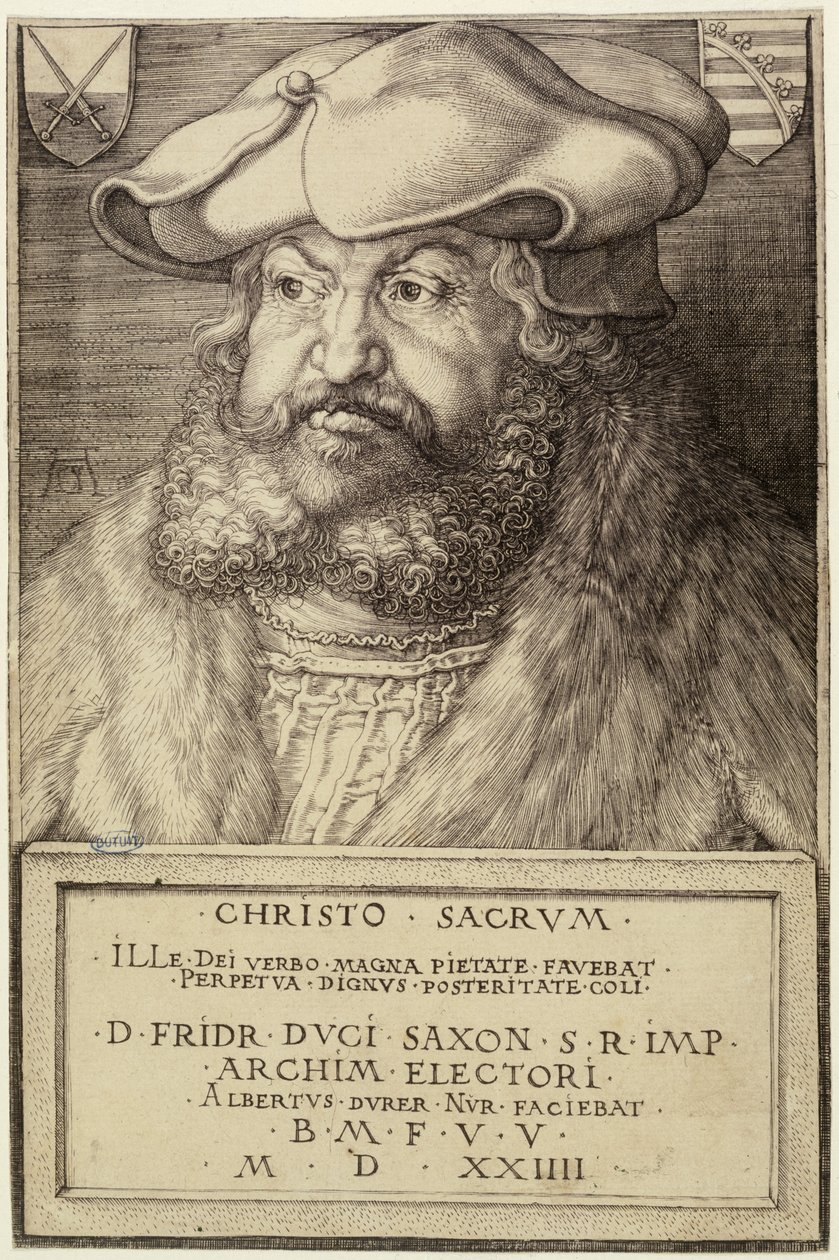 Fridrich Moudrý, saský kurfiřt (Bartsch 104) od Albrecht Dürer