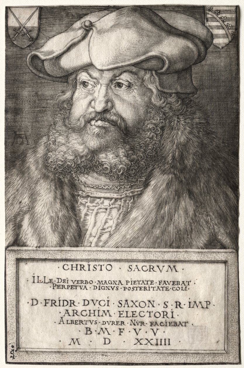 Fridrich Moudrý, kurfiřt saský, 1524. od Albrecht Dürer