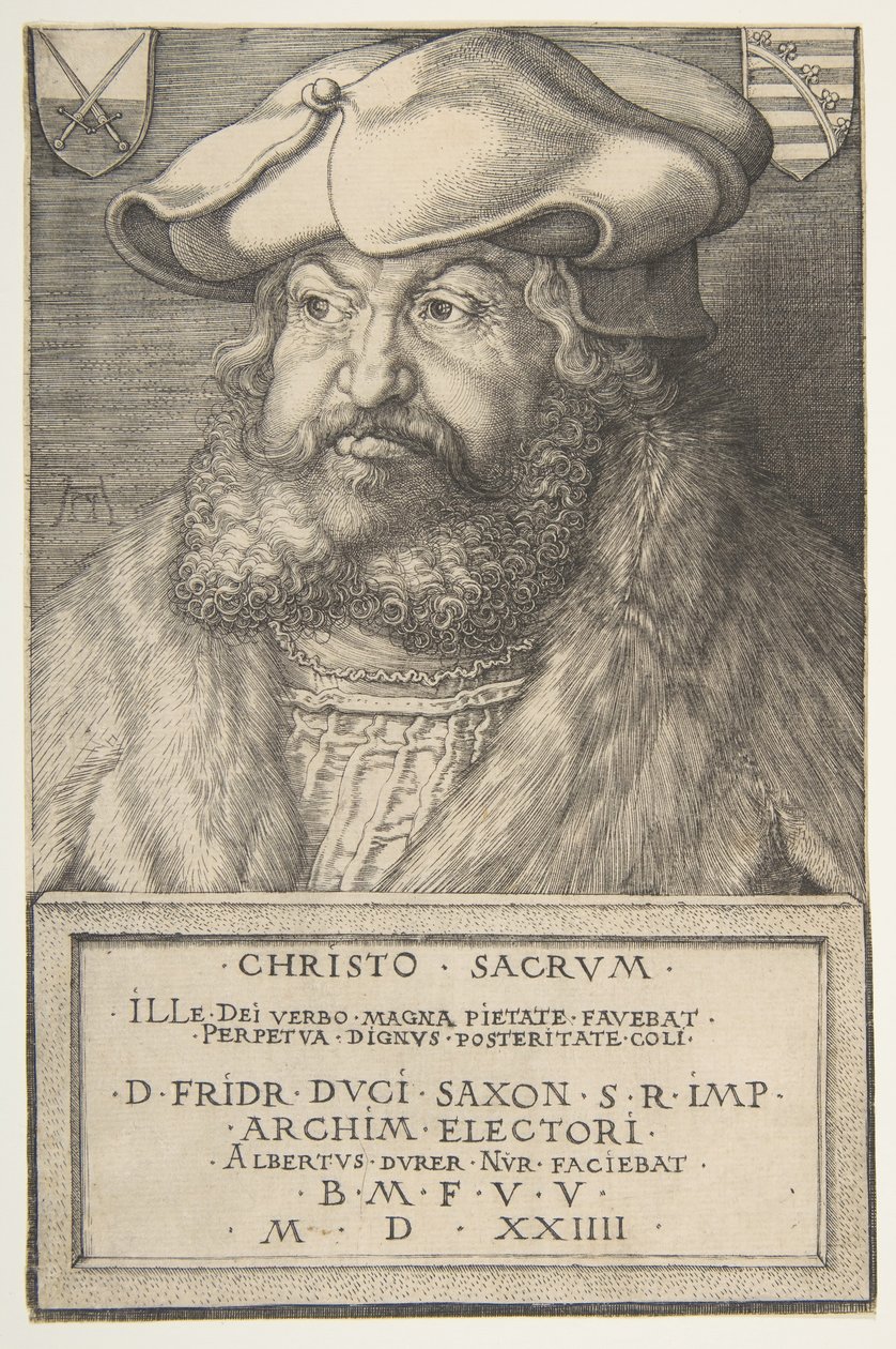 Fridrich Moudrý, kurfiřt saský, 1524. od Albrecht Dürer