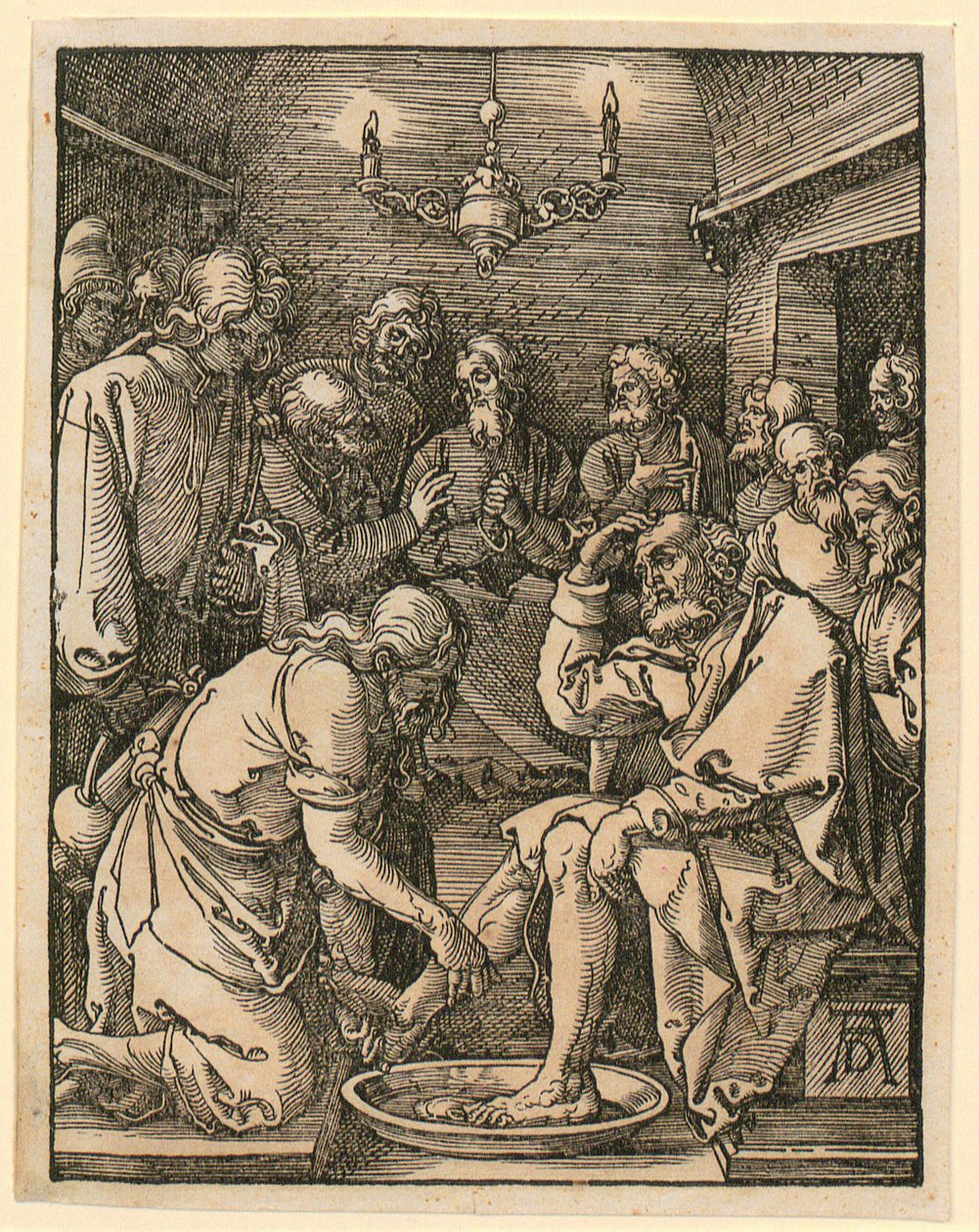 Mytí nohou, deska 10 ze série „Malé dřevořezové pašije“ od Albrecht Dürer