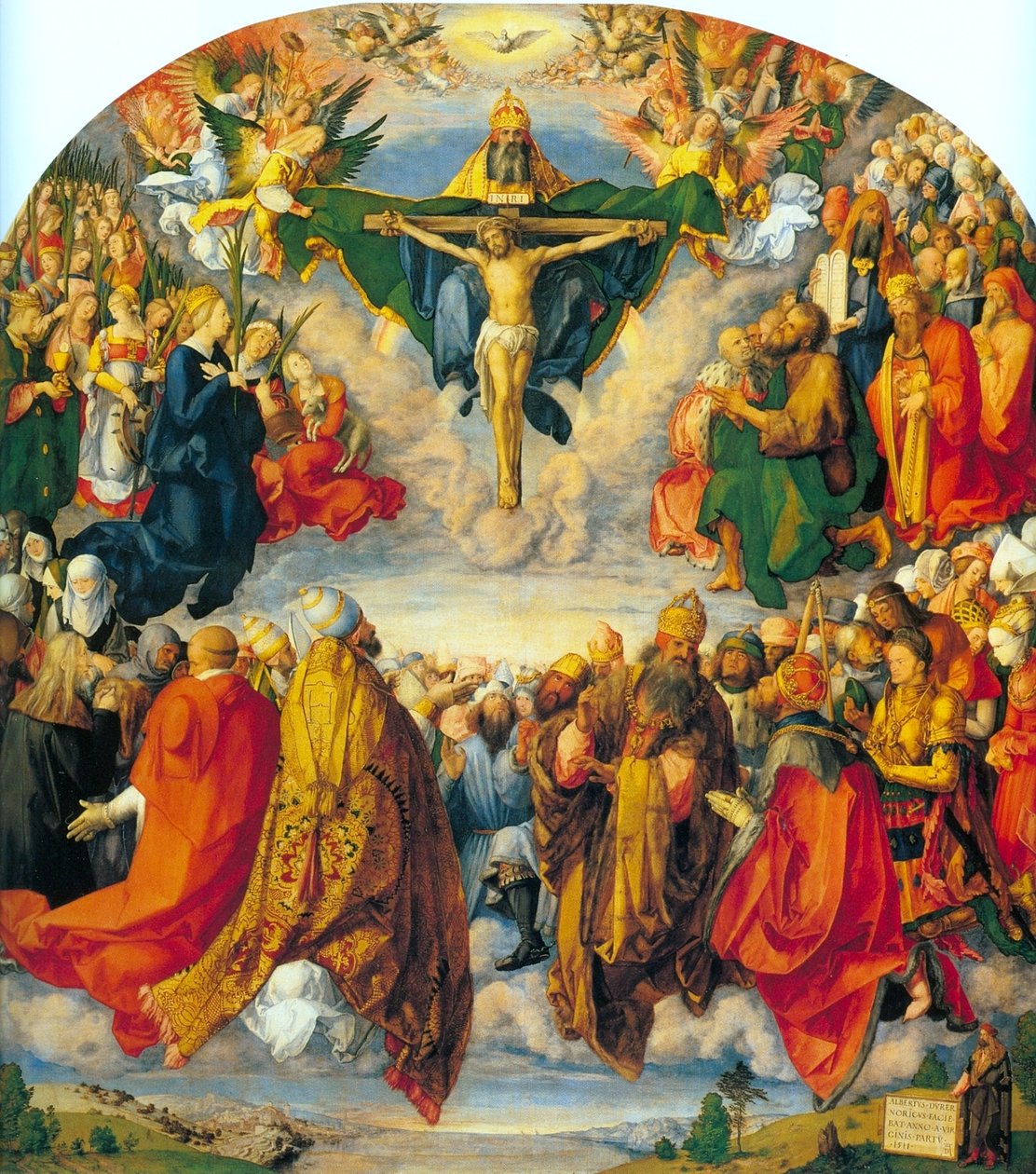 Německy: Allerheiligenbild ("Landauer Altar") Klanění Nejsvětější Trojici od Albrecht Dürer
