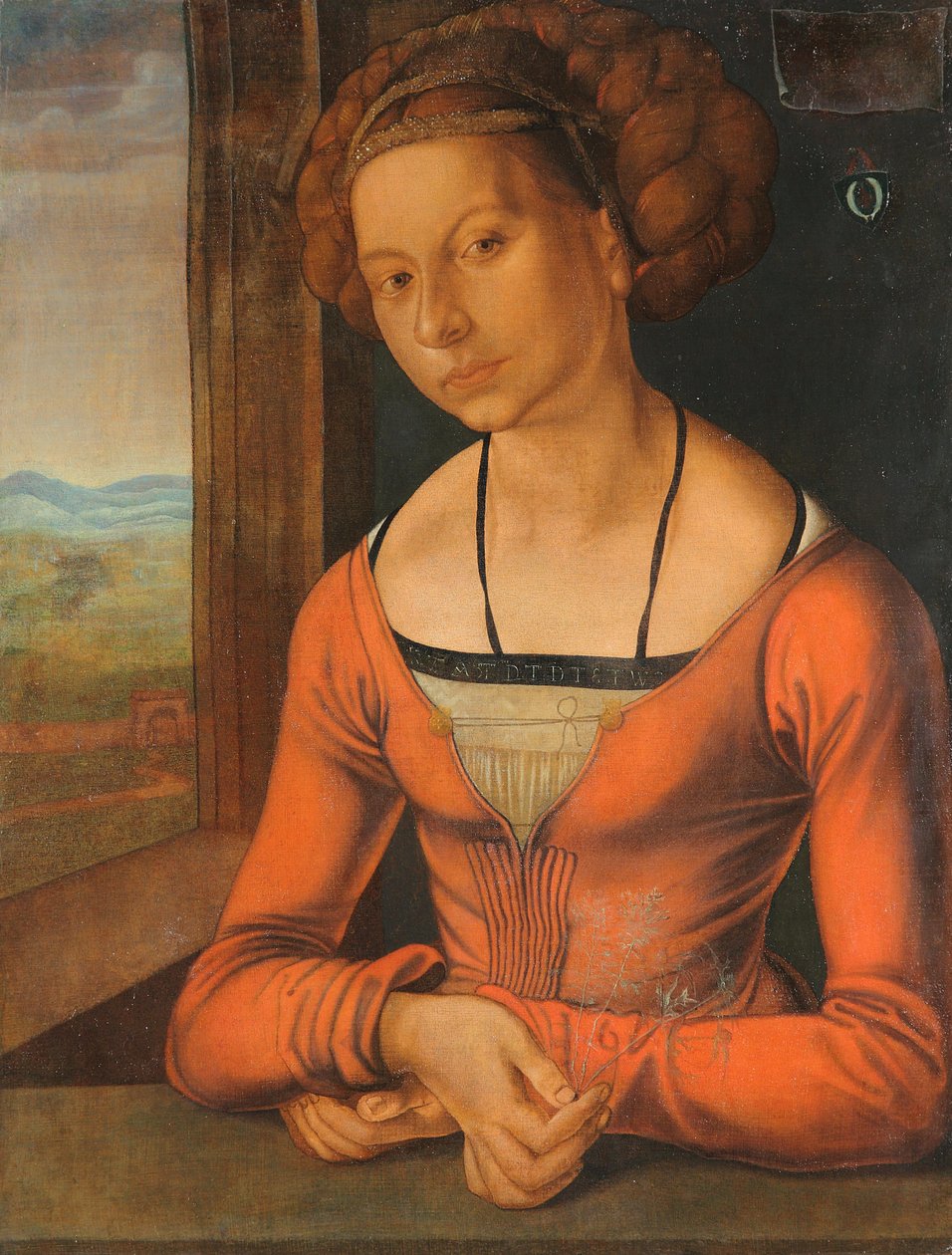 Německy: Bildnis einer Frau Fürleger mit geflochtenem Haar Portrét mladé ženy se spletenými vlasy od Albrecht Dürer