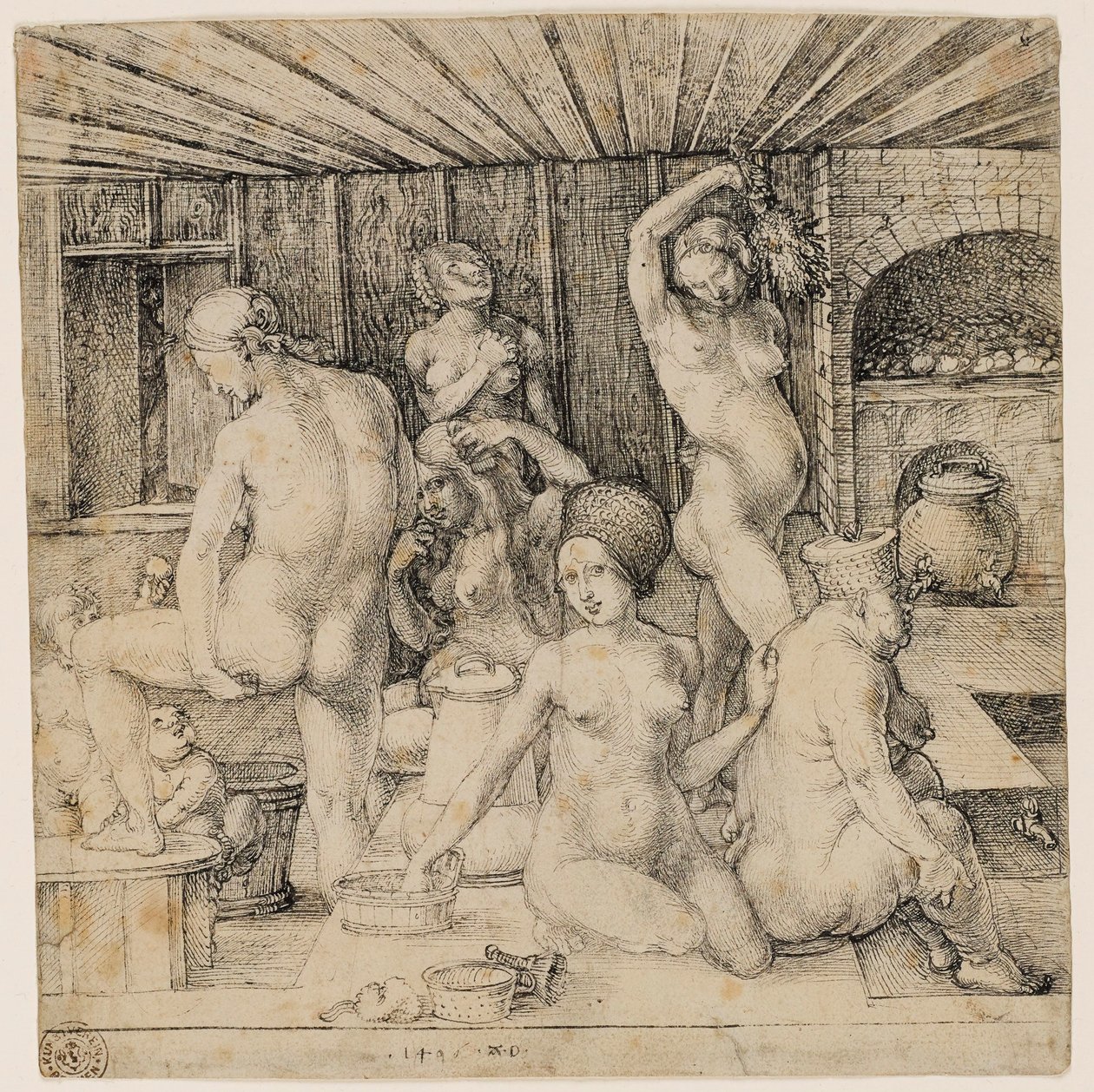 Německy: Frauenbad Dámské lázně od Albrecht Dürer