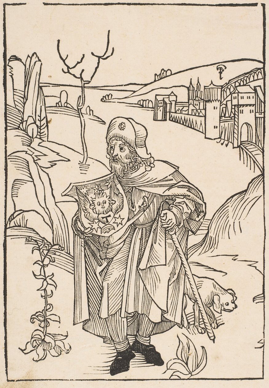 Gerson jako poutník, frontispis Gersonisovy opery, 1489.n.d. od Albrecht Dürer