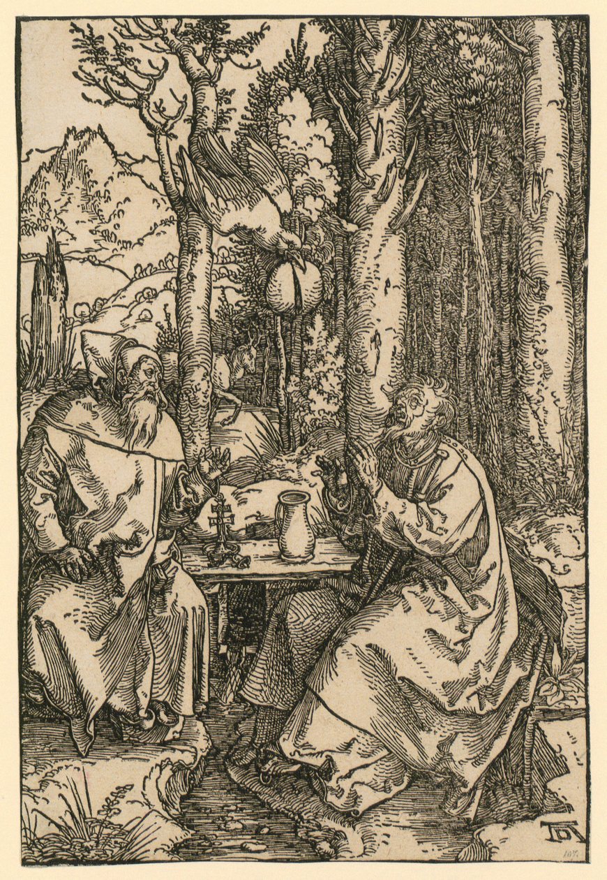 Svatí poustevníci Antonín a Pavel od Albrecht Dürer