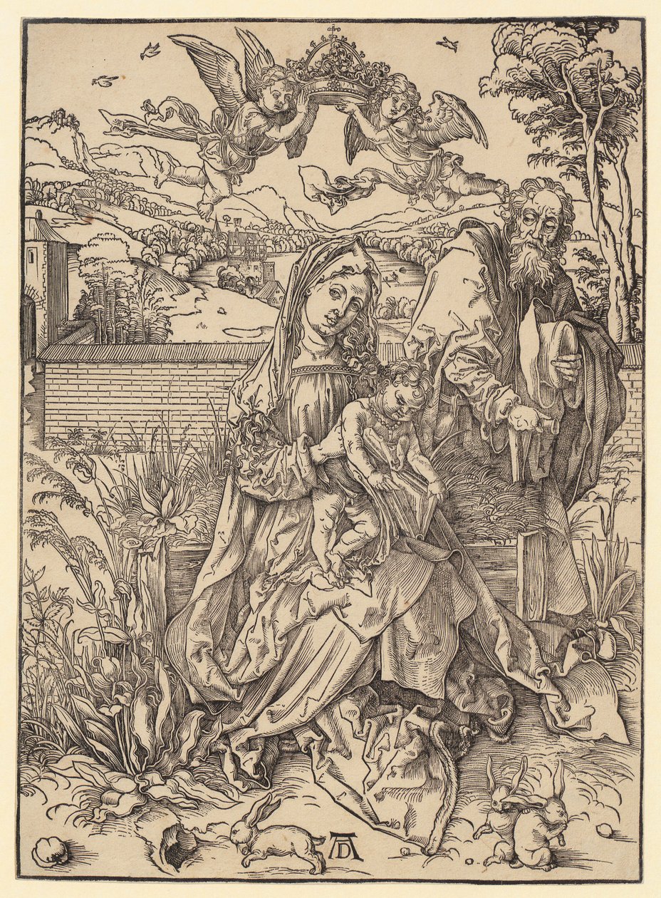 Svatá rodina se třemi zajíci od Albrecht Dürer