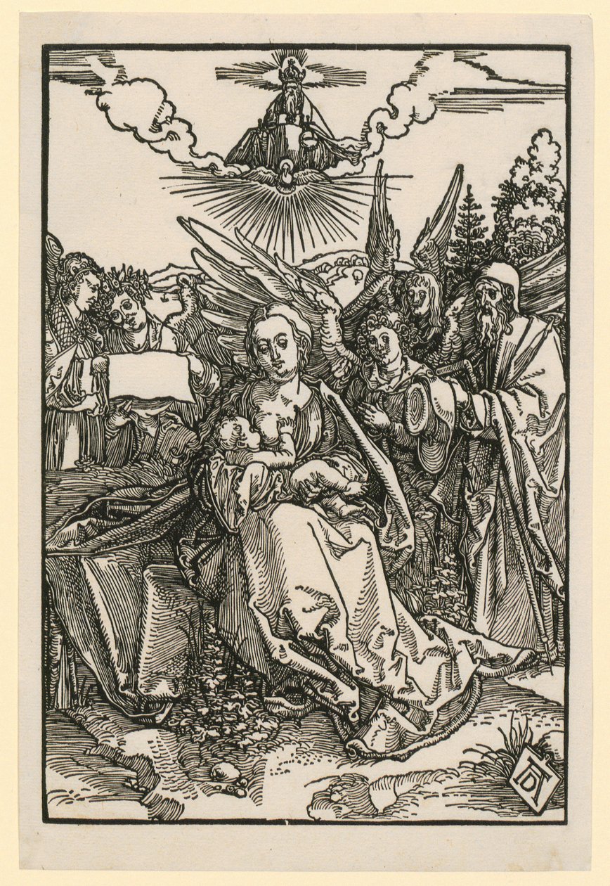 Svatá rodina s pěti anděly od Albrecht Dürer