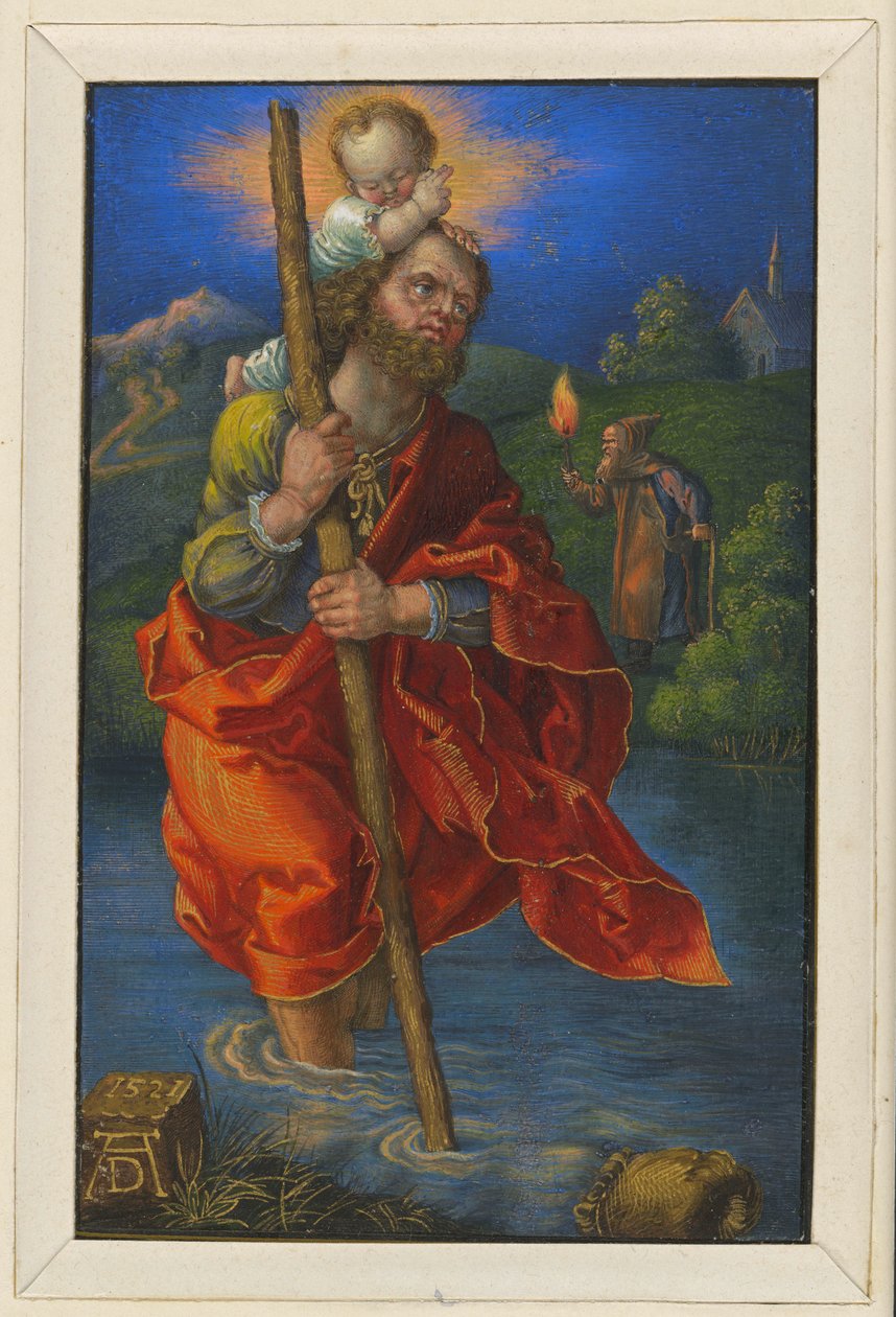 Svatý Kryštof obrácený doprava od Albrecht Dürer