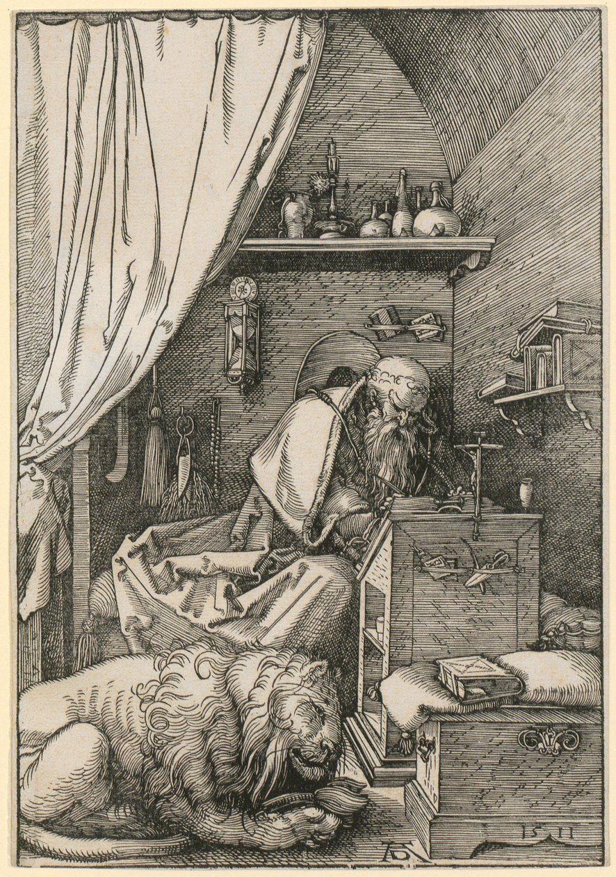 Svatý Jeroným ve své cele od Albrecht Dürer