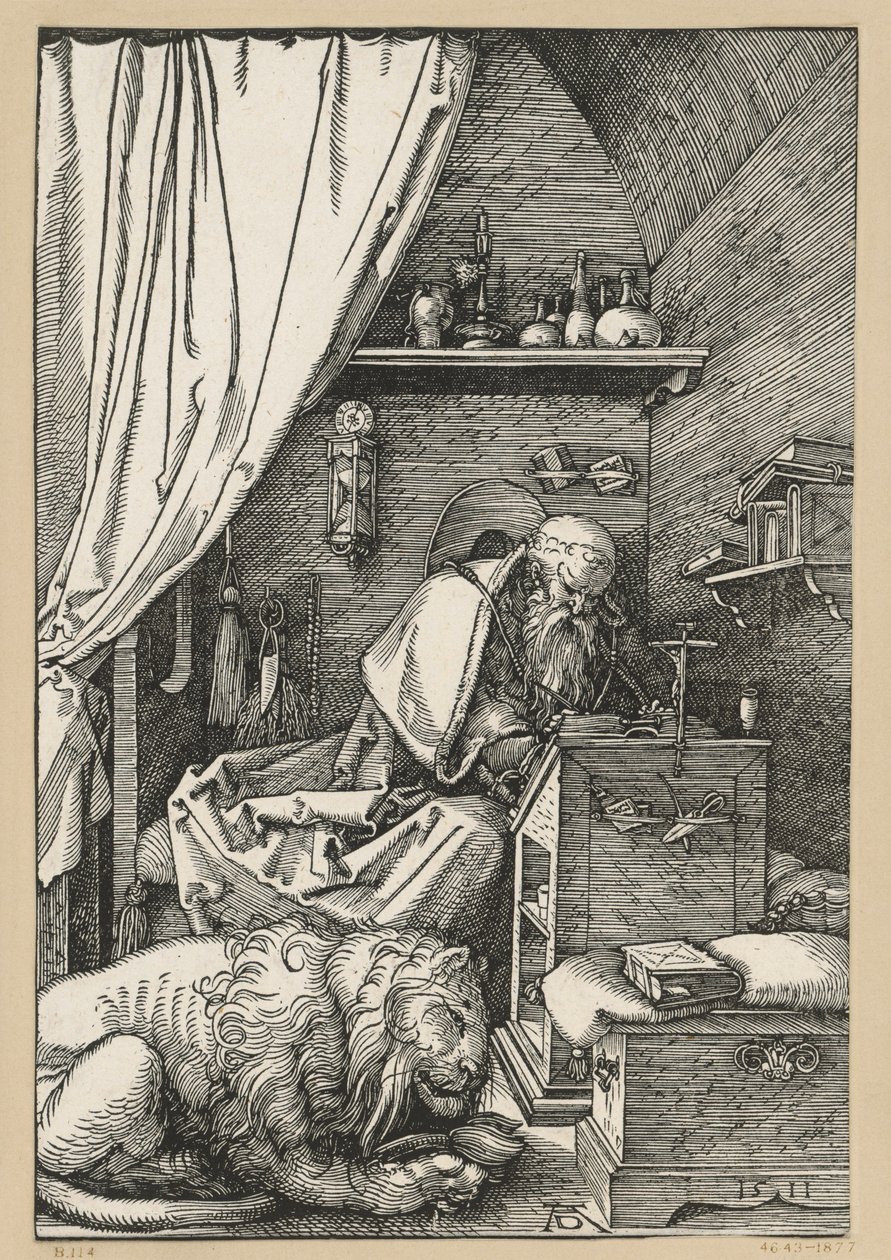 Svatý Jeroným ve své cele od Albrecht Dürer