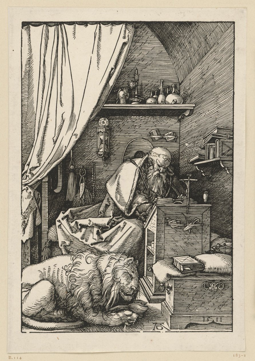 Svatý Jeroným ve své cele od Albrecht Dürer