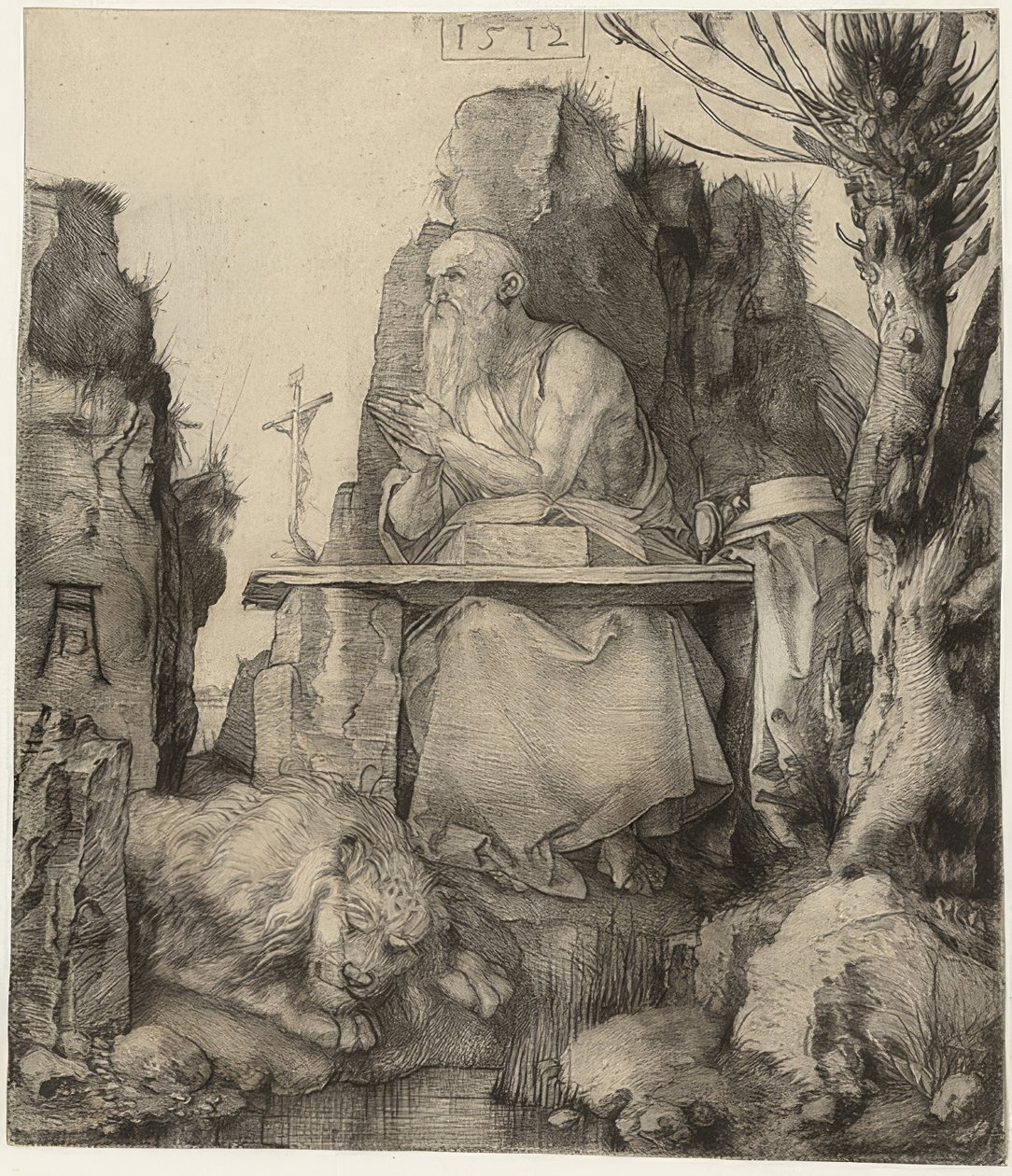 Svatý Jeroným vedle vrby. 1512 od Albrecht Dürer