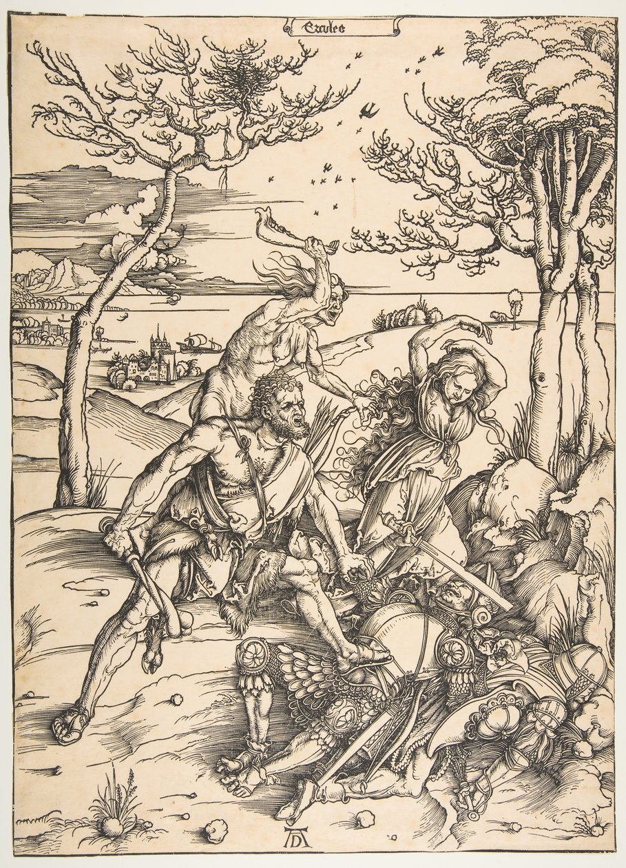 Hercules dobývá molionidská dvojčata.n.d. od Albrecht Dürer