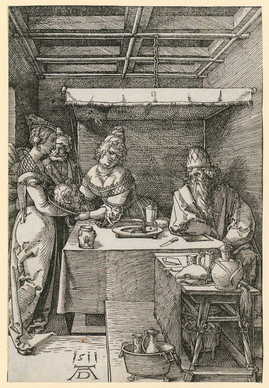 Herodias přebírá Janovu hlavu od Albrecht Dürer