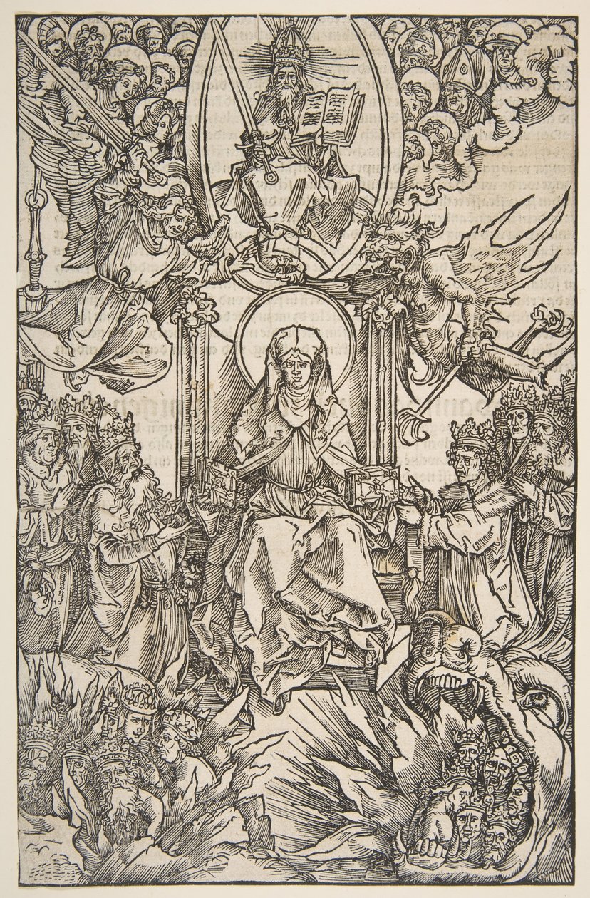 Ilustrace z Revelations Sancte Birgitte, Koberger Norimberk 1502 Německý Text.n.d. od Albrecht Dürer