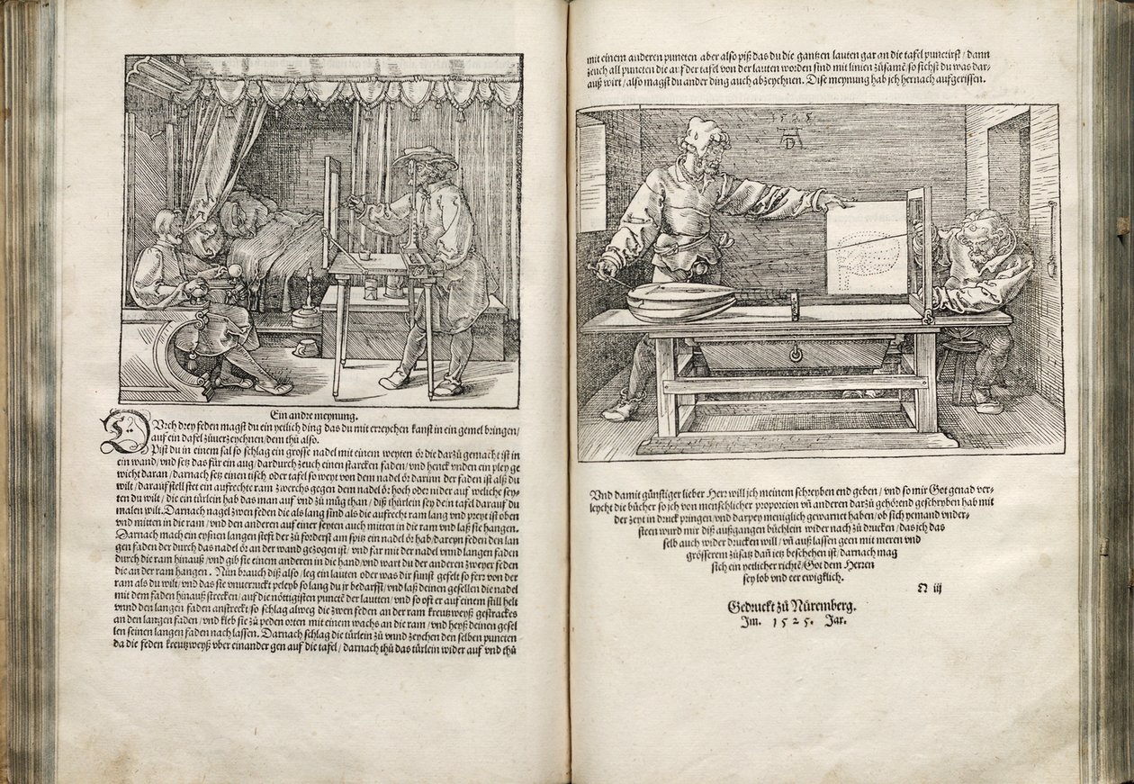 Ilustrace ze Čtyř knih o lidském poměru, 1528 od Albrecht Dürer
