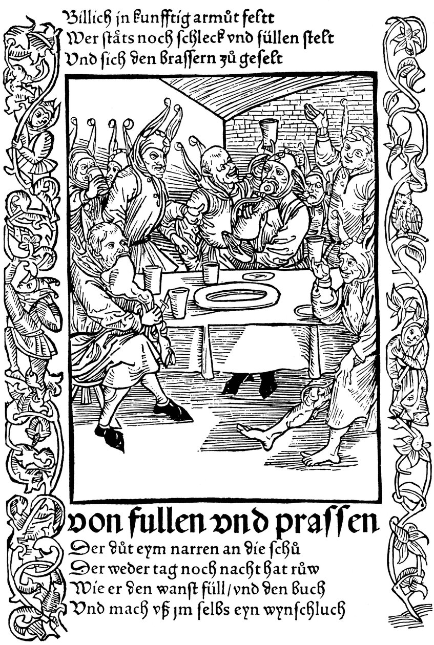 Ilustrace z knihy Ship of Fools od Sebastiana Branta, 1494. od Albrecht Dürer