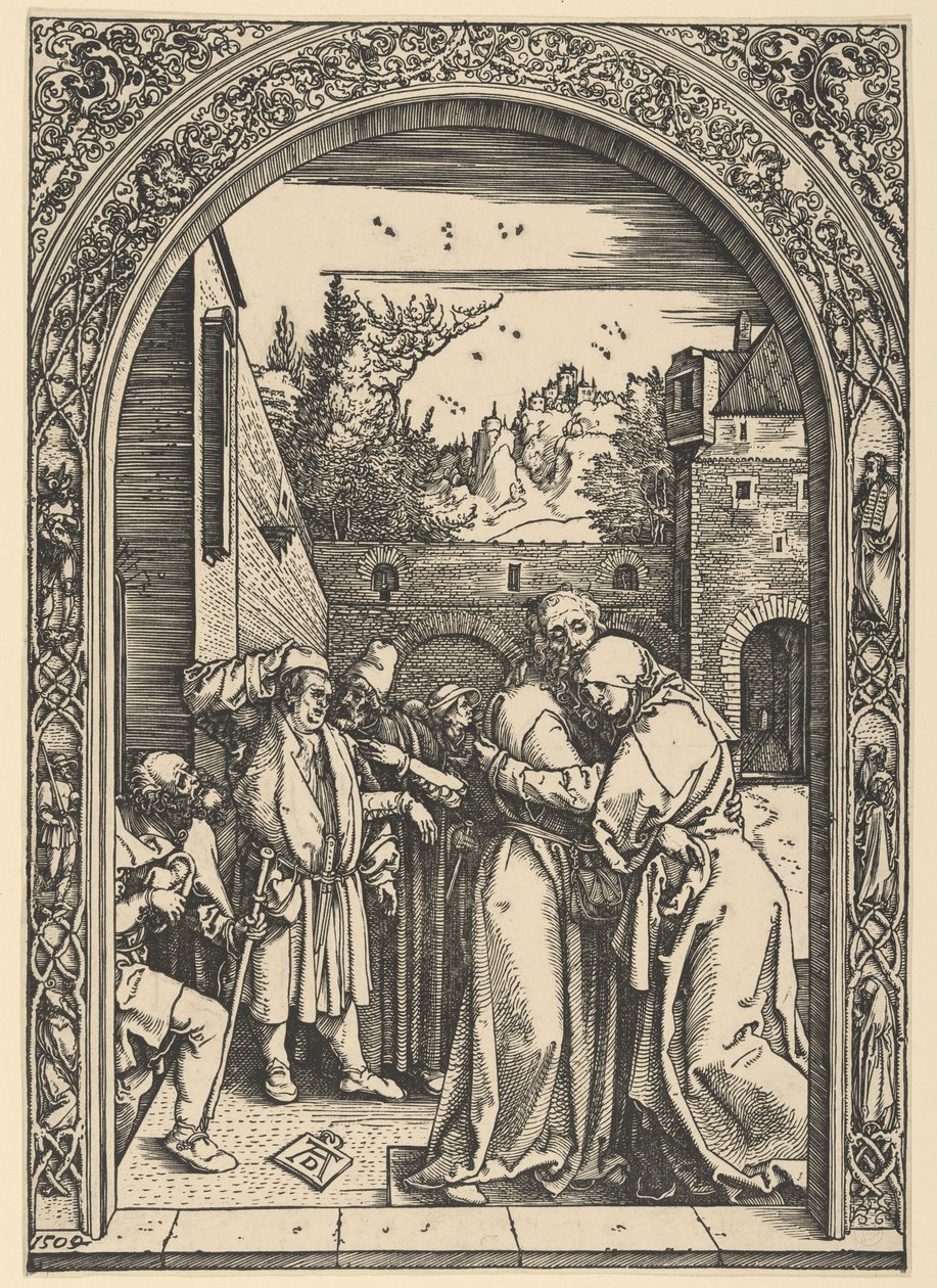 Jáchym a Anna u Zlaté brány, ze Života Panny Marie od Albrecht Dürer