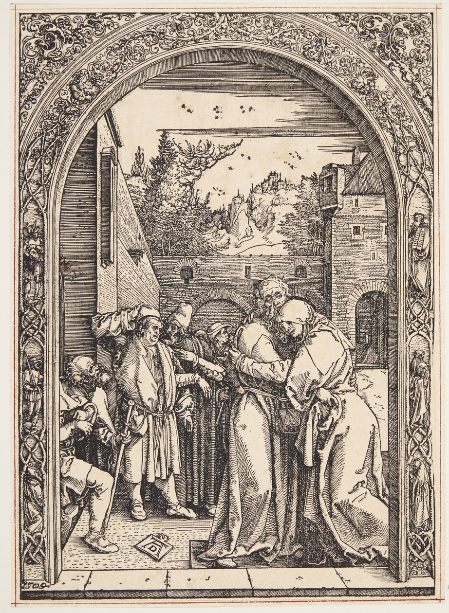 Joachim a Svatá Anna se setkávají u Zlaté brány od Albrecht Dürer