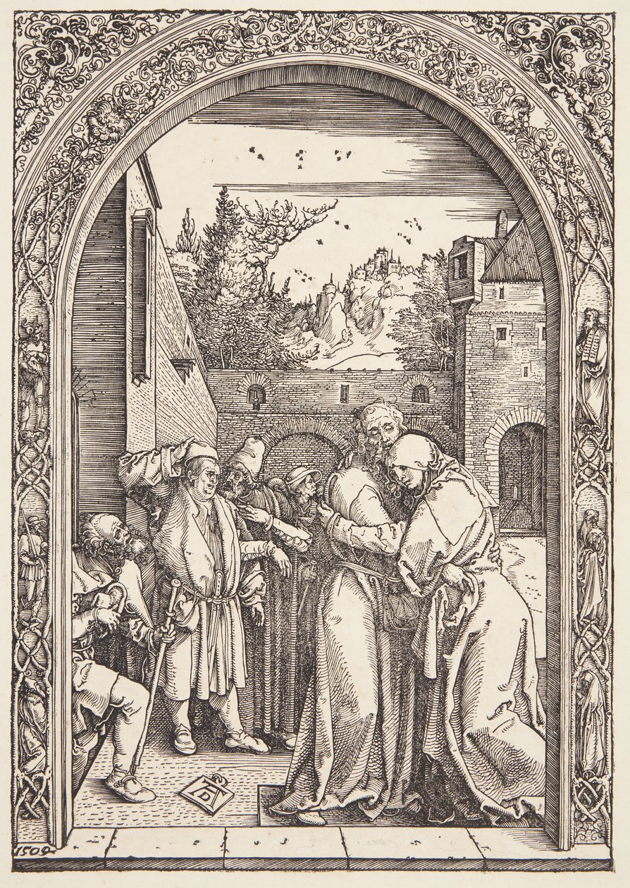 Joachim a Svatá Anna se setkávají u Zlaté brány od Albrecht Dürer