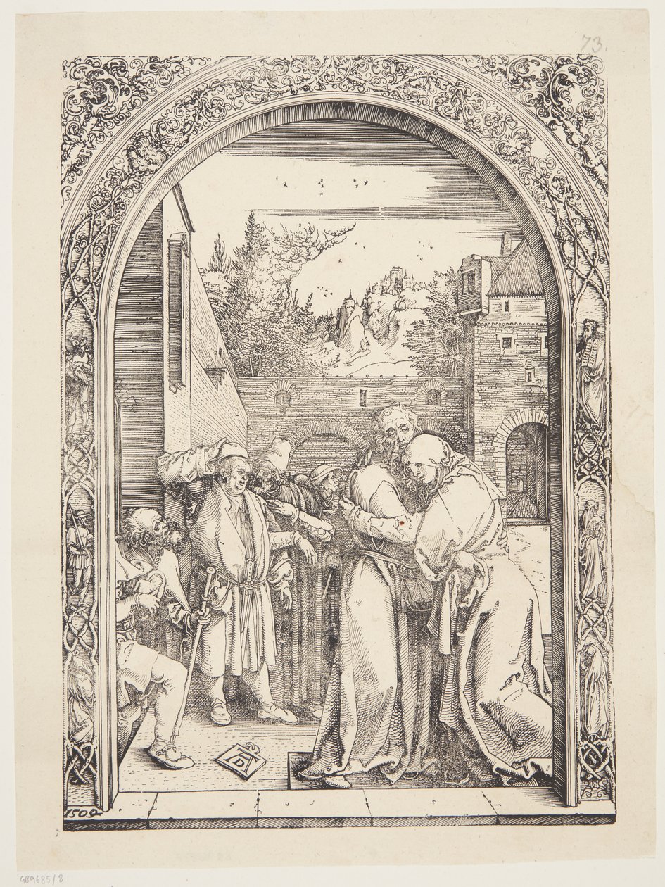 Joachim a Svatá Anna se setkávají u Zlaté brány od Albrecht Dürer