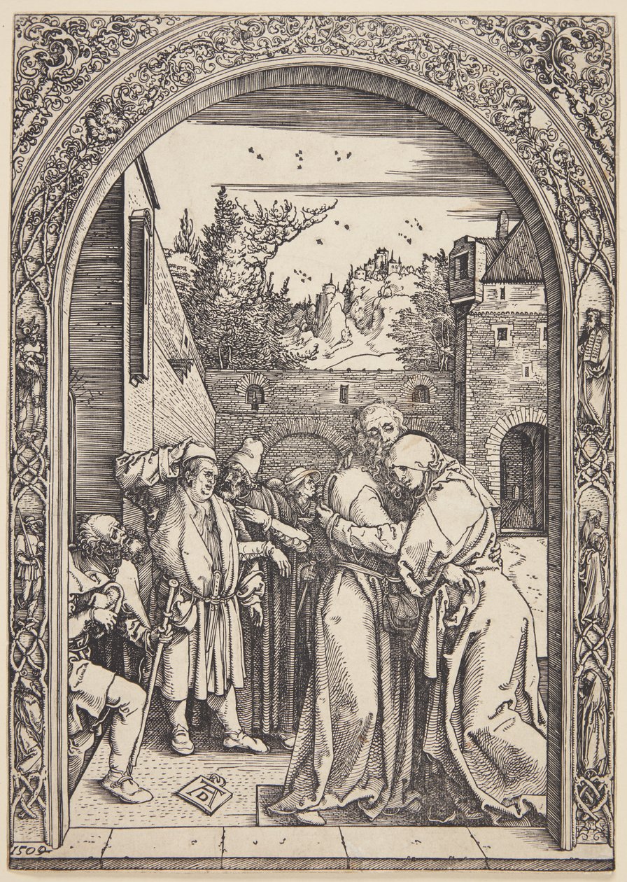 Joachim a Svatá Anna se setkávají u Zlaté brány od Albrecht Dürer