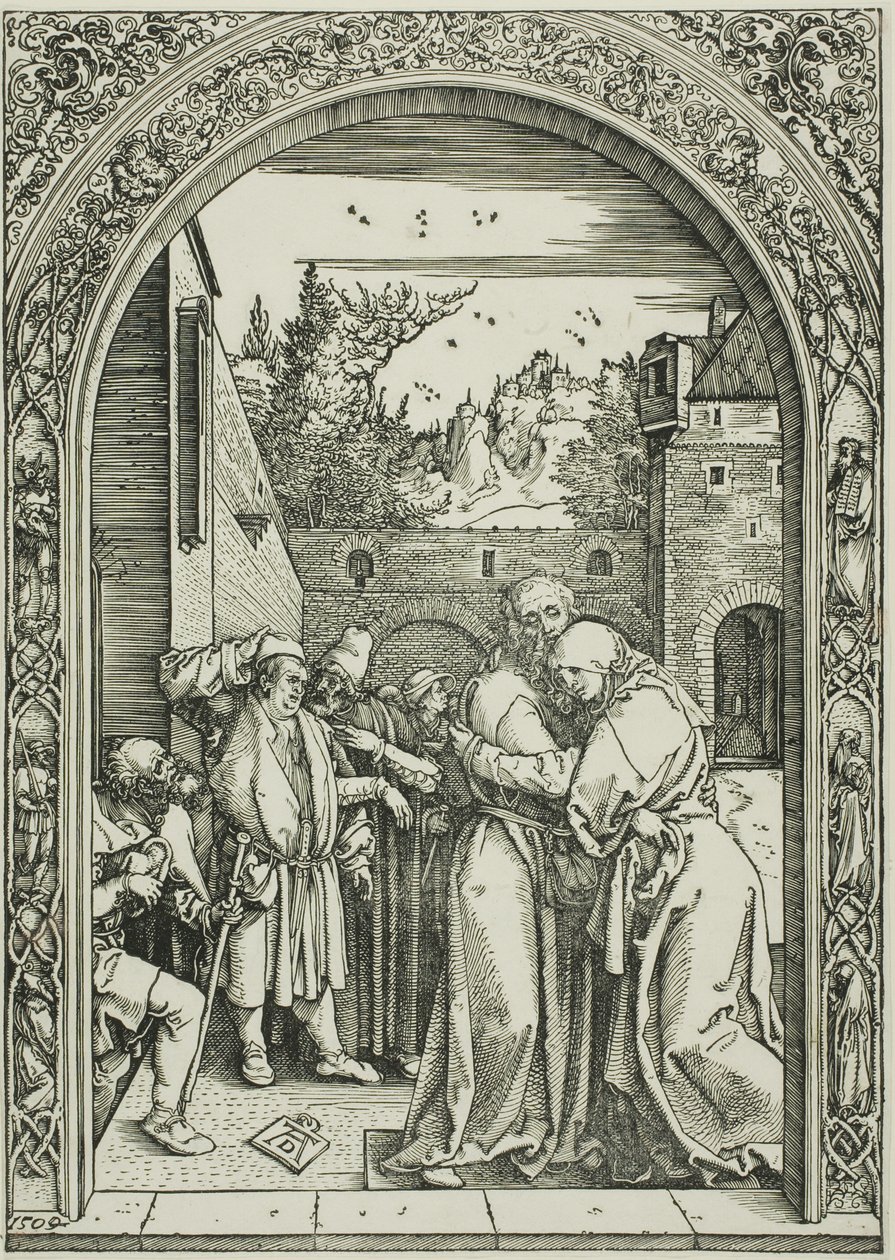 Joachim a Svatá Anna se setkávají u Zlaté brány z filmu Život Panny Marie od Albrecht Dürer