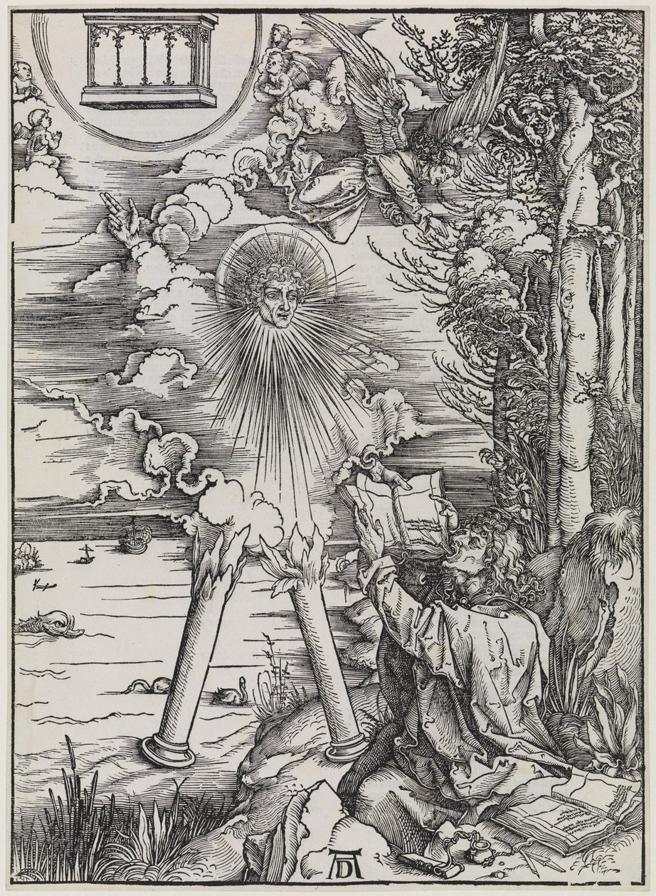 Johannes, jak hltá knihu / „Silný anděl“ od Albrecht Dürer