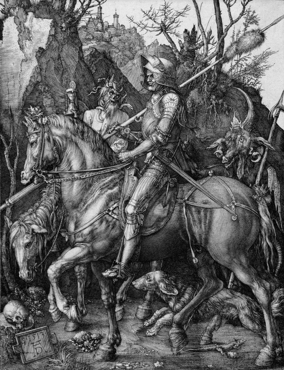 Rytíř, smrt a ďábel od Albrecht Dürer