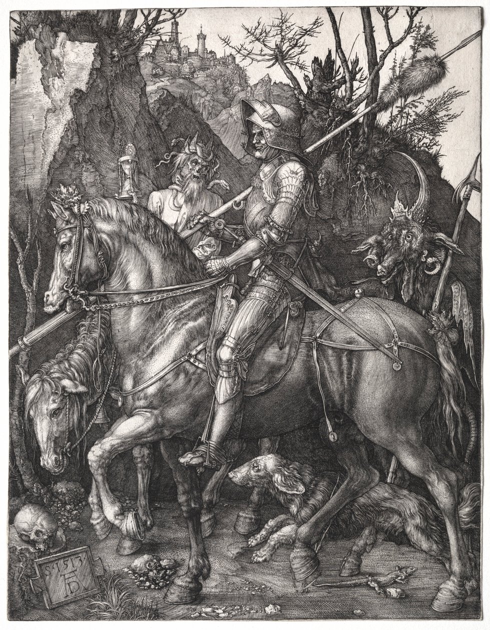 Rytíř, smrt a ďábel, 1513. od Albrecht Dürer