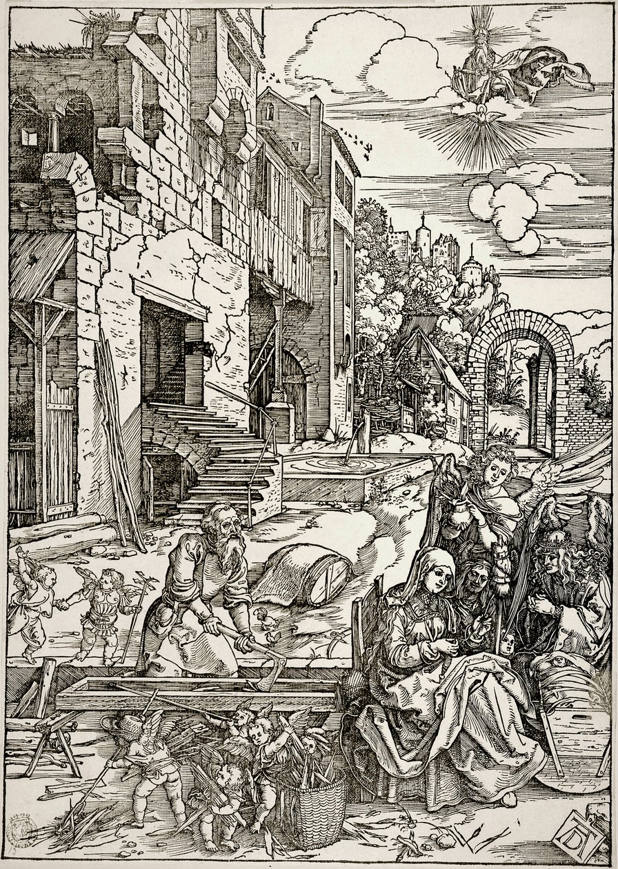 Život Panny Marie: Pobyt Svaté rodiny v Egyptě (Bartsch 90) od Albrecht Dürer