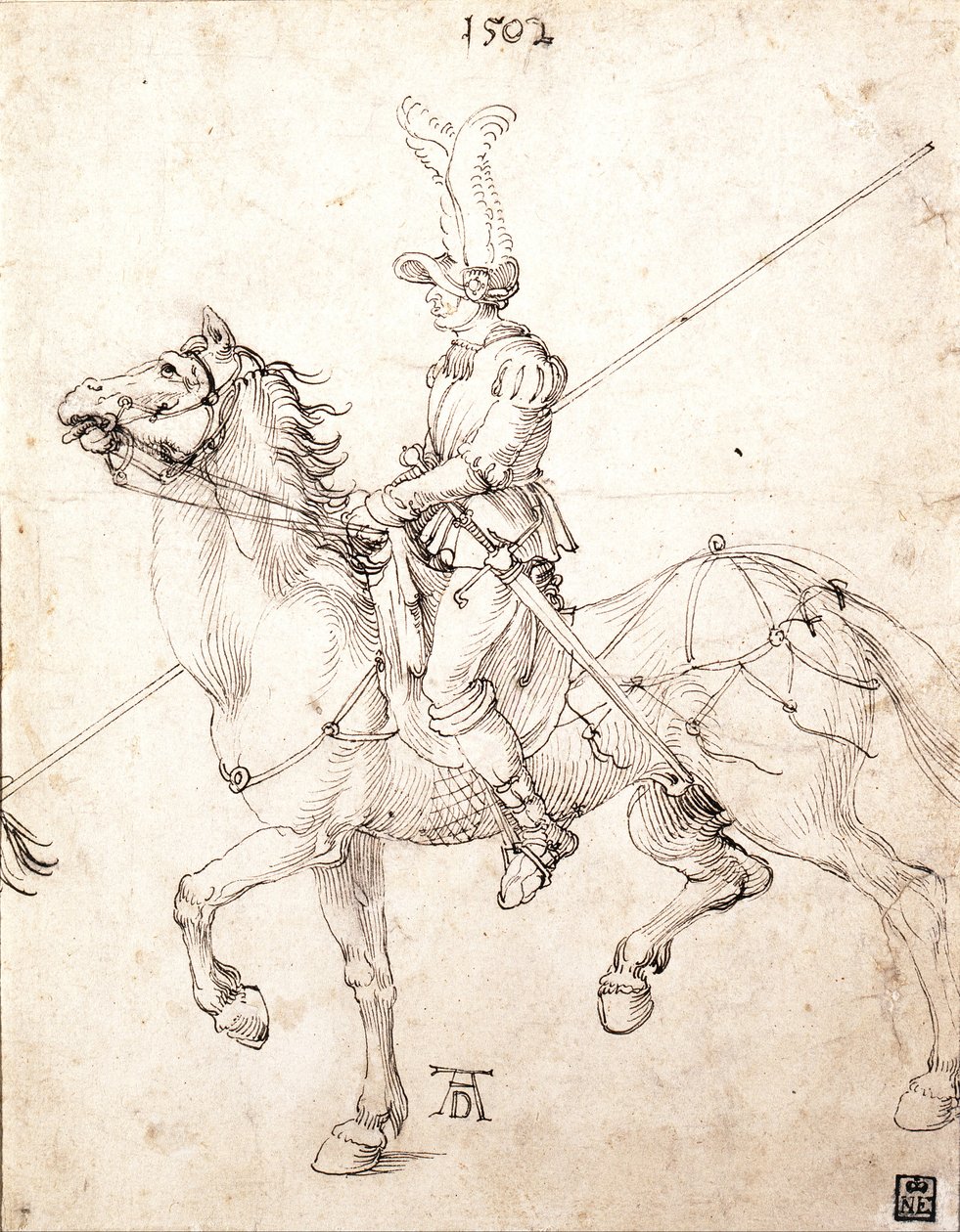 Lancer na koni od Albrecht Dürer
