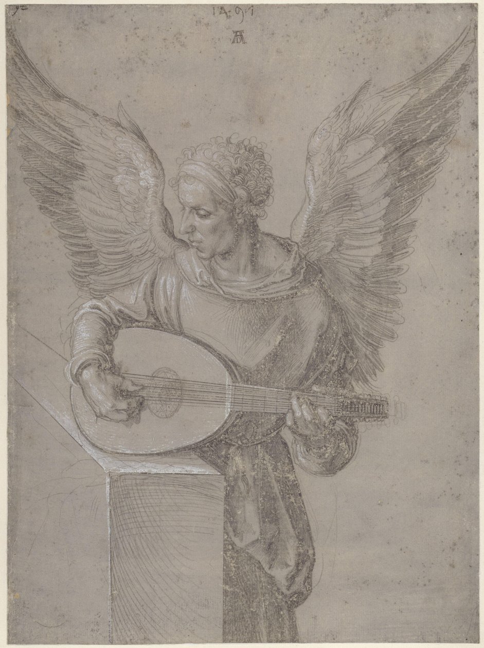 Anděl hrající na loutnu od Albrecht Dürer