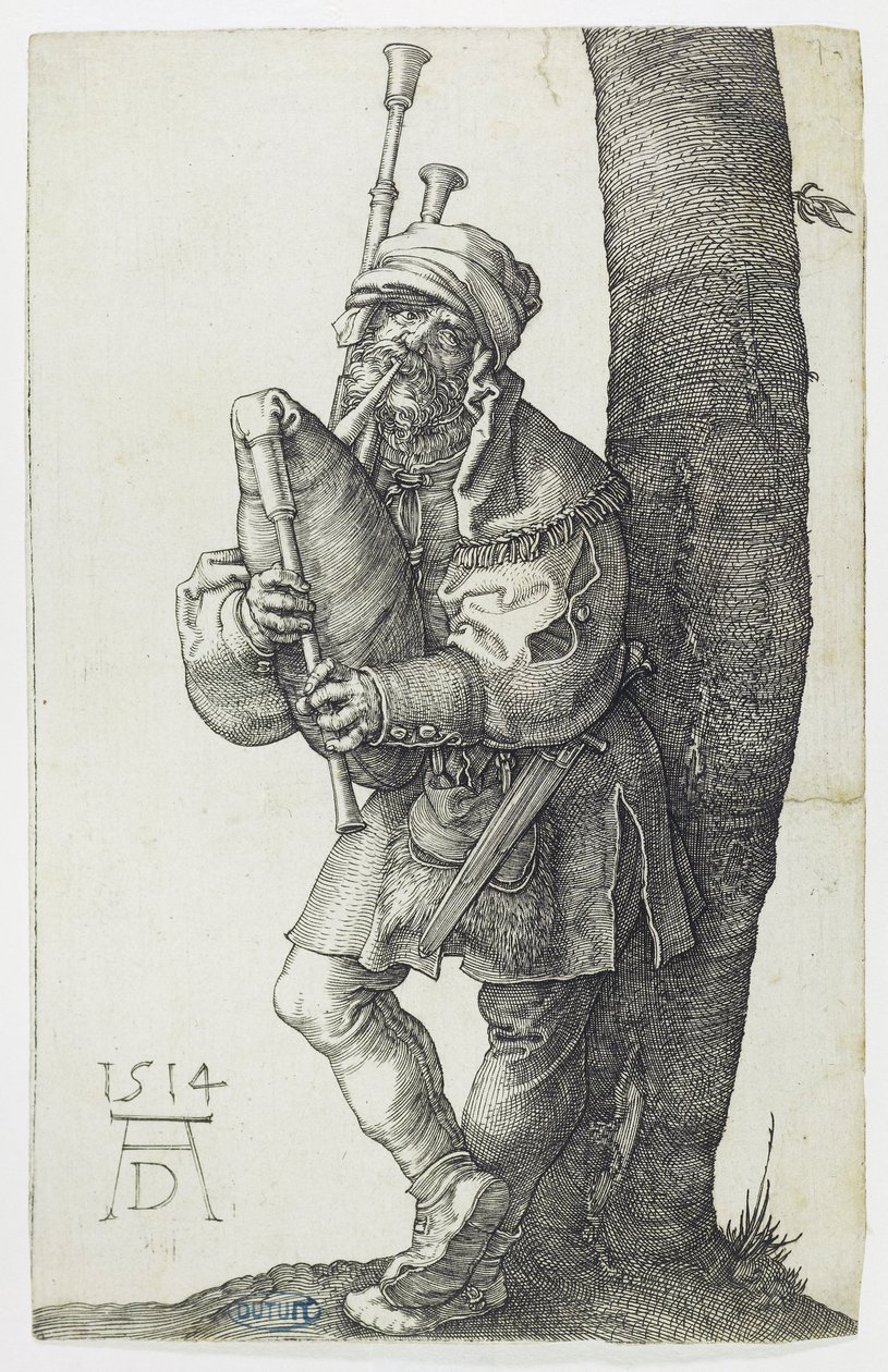 Hráč na dudy (Bartsch 91) od Albrecht Dürer