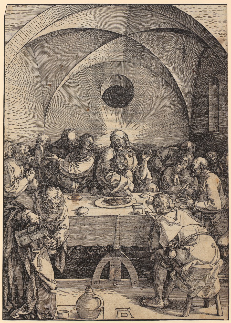 Poslední večeře, list 2 ze série „Velké pašije“ od Albrecht Dürer