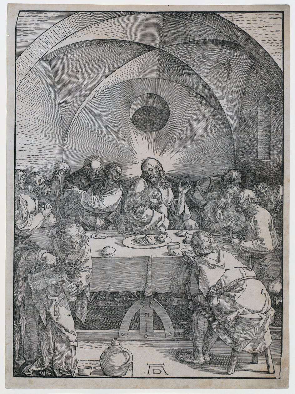 Poslední večeře, list 2 ze série „Velké pašije“ od Albrecht Dürer