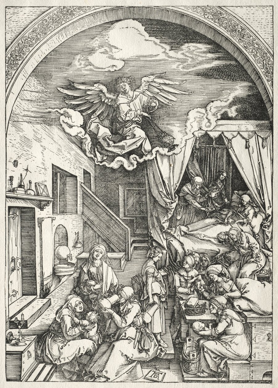 Život Panny Marie: Narození Panny Marie od Albrecht Dürer