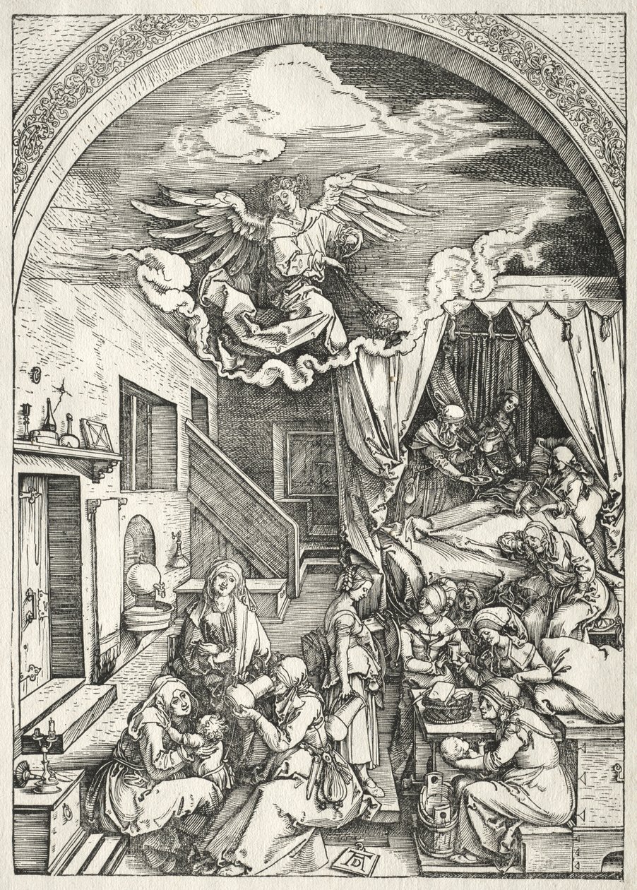 Život Panny Marie: Narození Panny Marie, 1504-1505. od Albrecht Dürer