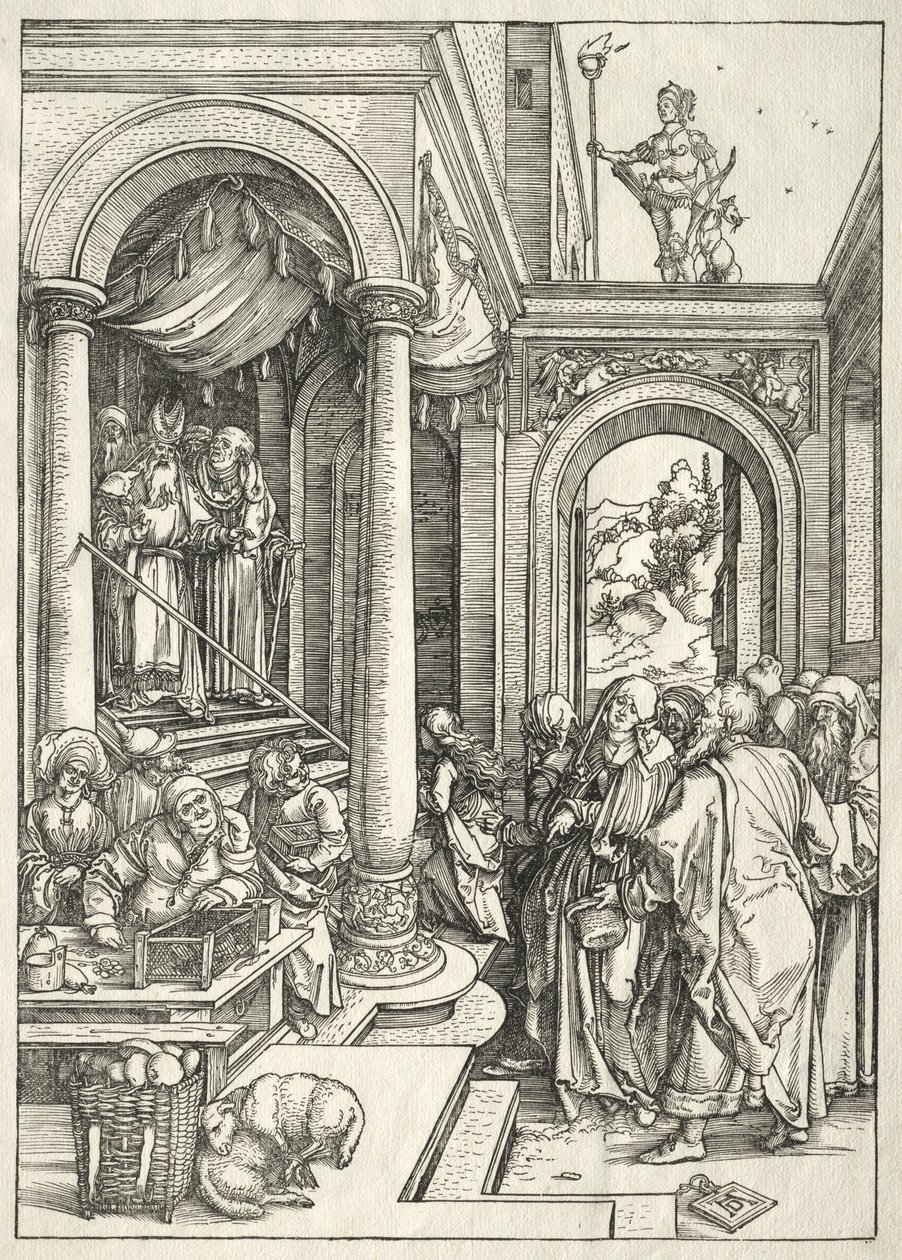 Život Panny: Představení mladé Panny v chrámu, 1504-1505. od Albrecht Dürer
