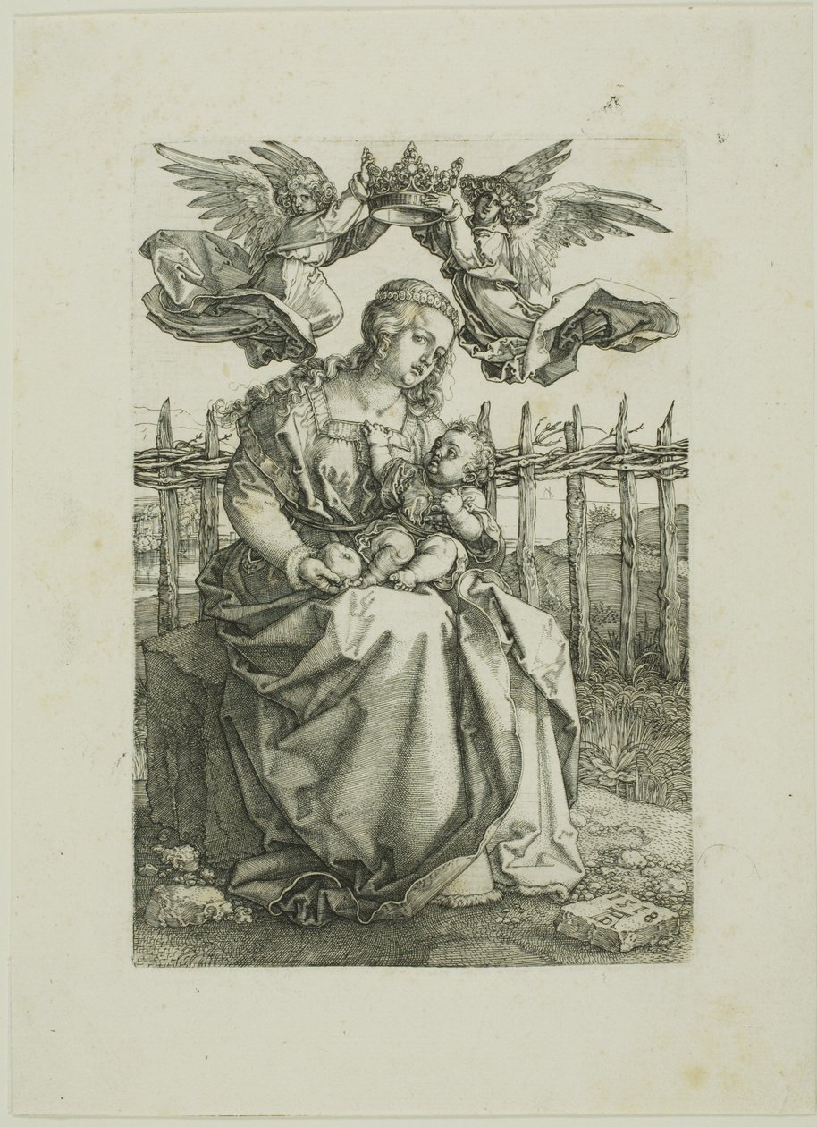 Madonna korunovaná dvěma anděly od Albrecht Dürer